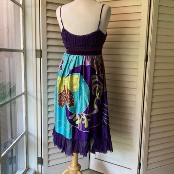 Sue Wong Purple and Teal Floral Dress - Picture 4 of 6